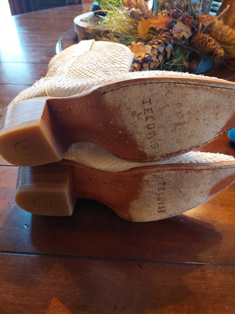 Tecovas Savannah full python western cowboy boots size 11B, IVORY - Picture 6 of 8